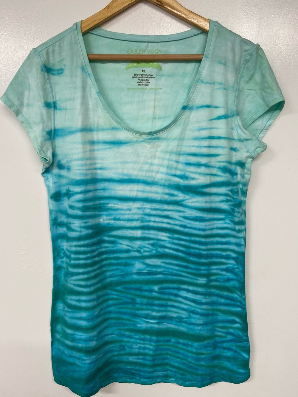 Earth Yoga Wave Ombre Tie Dye Cap Sleeve Top Size XL